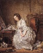 GREUZE, Jean-Baptiste The Broken Mirror sd Germany oil painting reproduction